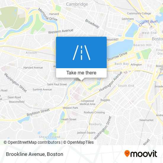 Brookline Avenue map
