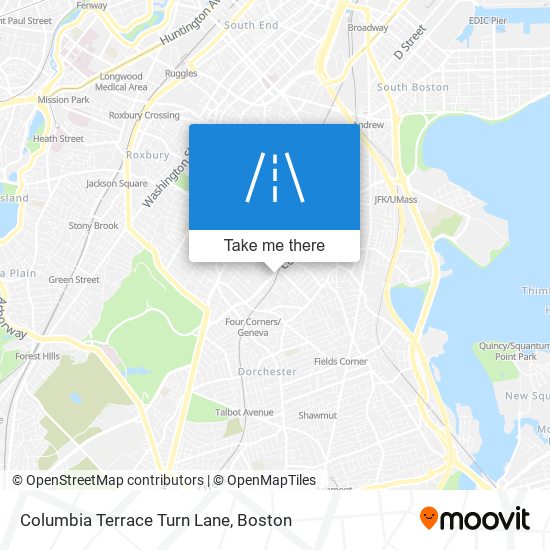 Columbia Terrace Turn Lane map