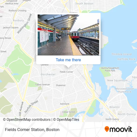 Fields Corner Station map