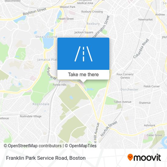 Franklin Park Service Road map