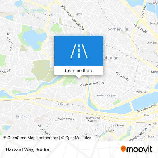 Harvard Way map