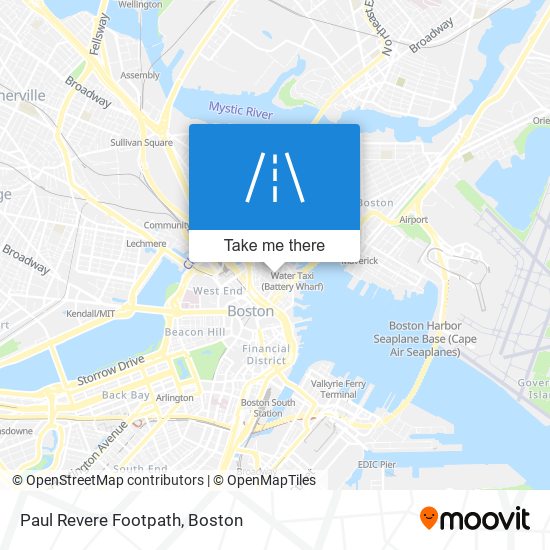 Mapa de Paul Revere Footpath