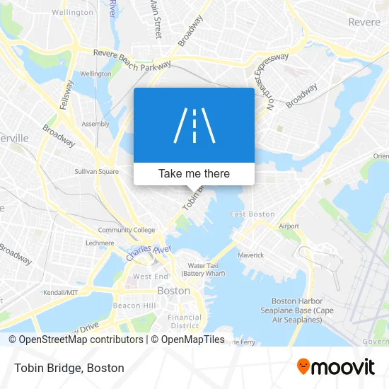 Tobin Bridge map