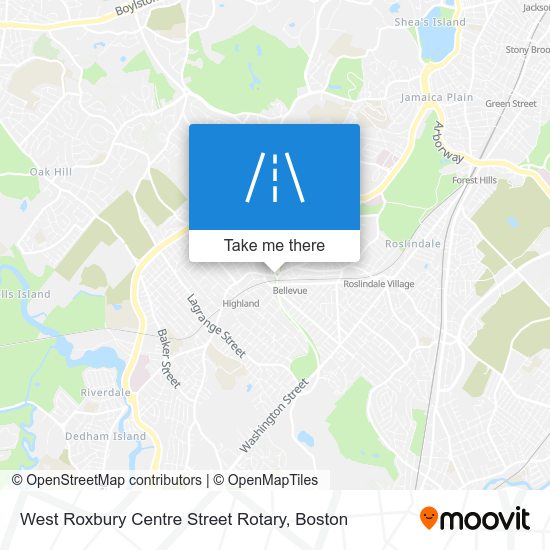 Mapa de West Roxbury Centre Street Rotary
