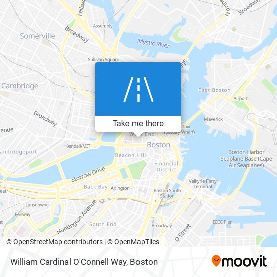 Mapa de William Cardinal O'Connell Way