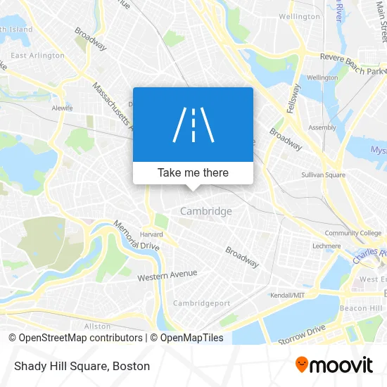 Shady Hill Square map