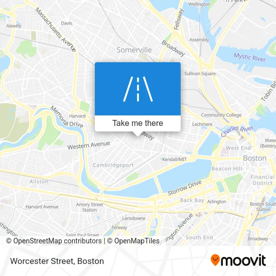 Worcester Street map