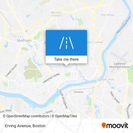 Erving Avenue map