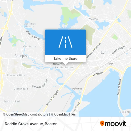 Raddin Grove Avenue map