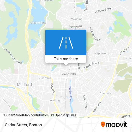Cedar Street map