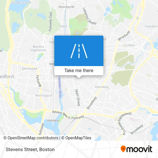 Stevens Street map