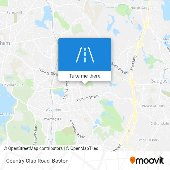 Country Club Road map