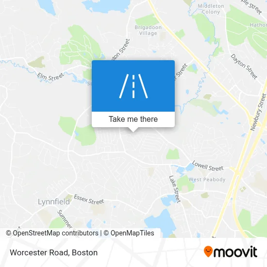 Worcester Road map