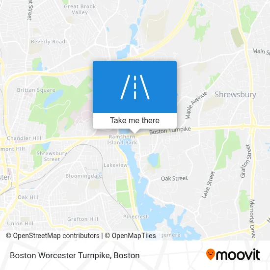 Boston Worcester Turnpike map