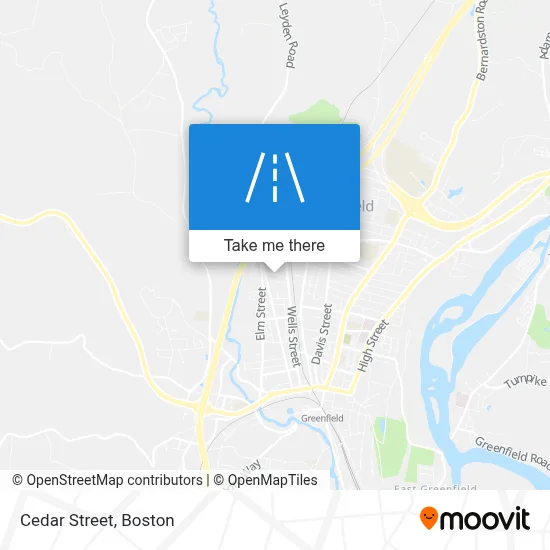 Cedar Street map