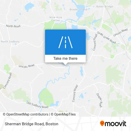 Sherman Bridge Road map