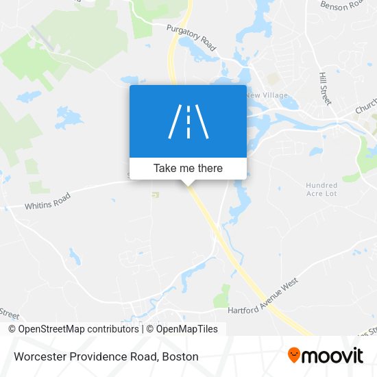 Worcester Providence Road map