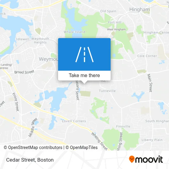 Cedar Street map