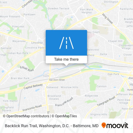 Mapa de Backlick Run Trail