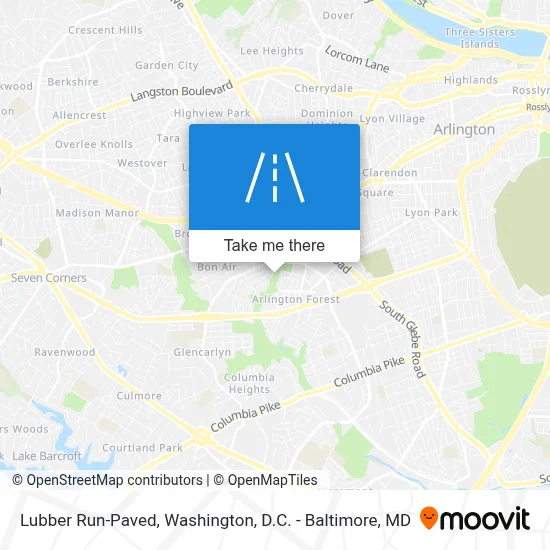 Lubber Run-Paved map