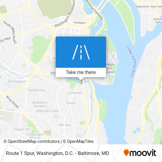 Route 1 Spur map