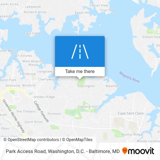 Park Access Road map