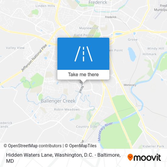 Hidden Waters Lane map