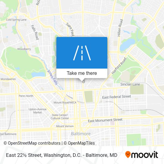 East 22½ Street map