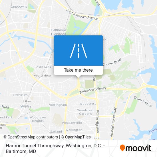 Mapa de Harbor Tunnel Throughway