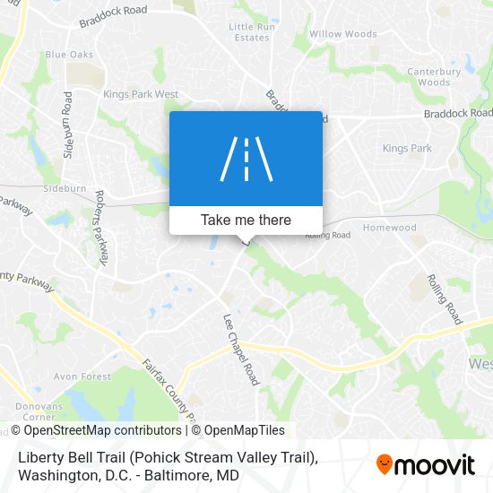 Mapa de Liberty Bell Trail (Pohick Stream Valley Trail)