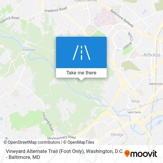 Vineyard Alternate Trail (Foot Only) map