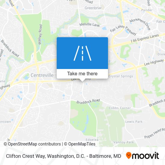 Clifton Crest Way map
