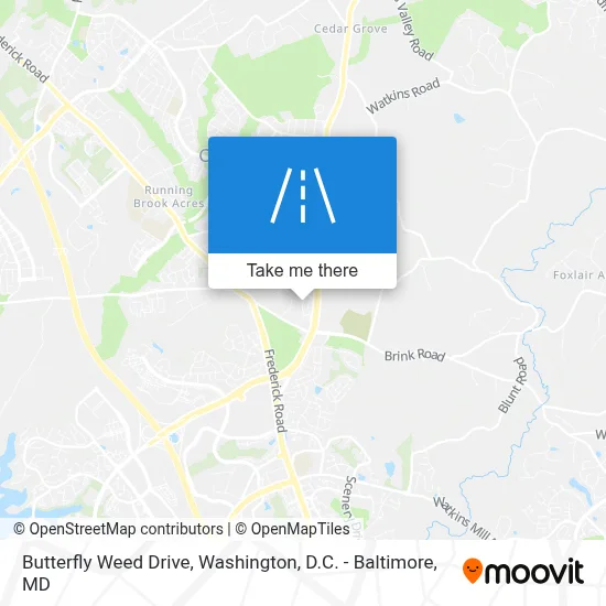 Butterfly Weed Drive map