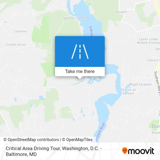 Critical Area Driving Tour map