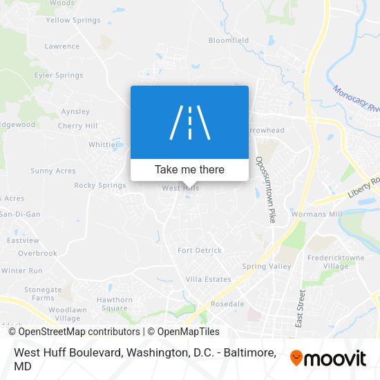 West Huff Boulevard map