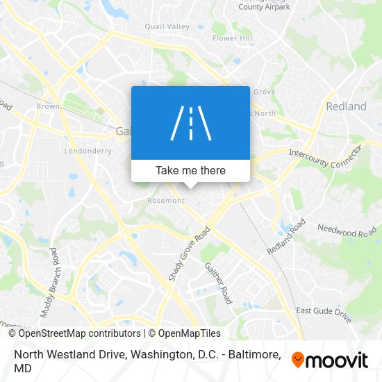 North Westland Drive map