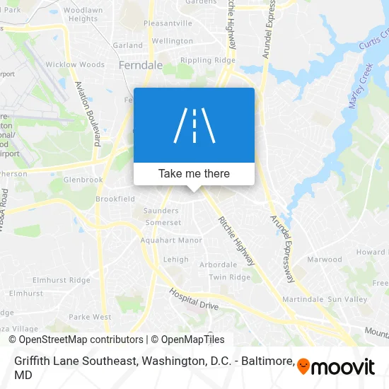 Griffith Lane Southeast map