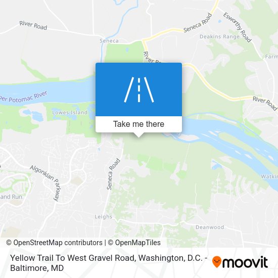 Mapa de Yellow Trail To West Gravel Road