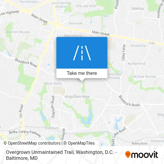 Overgrown Unmaintained Trail map