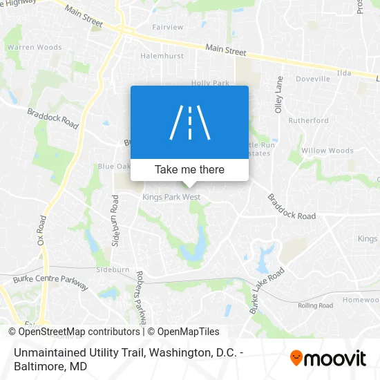 Unmaintained Utility Trail map