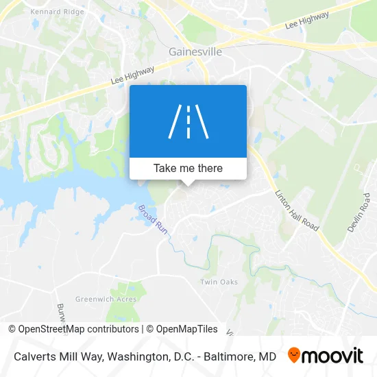 Calverts Mill Way map