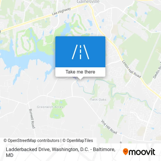 Ladderbacked Drive map