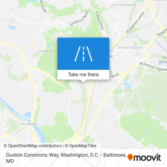 Guston Commons Way map