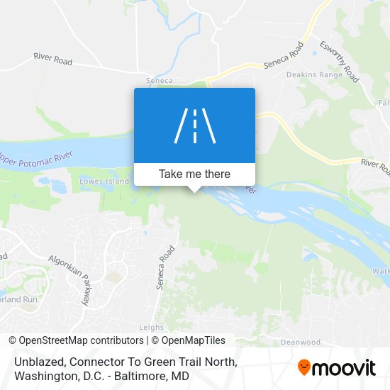 Unblazed, Connector To Green Trail North map