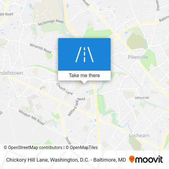 Chickory Hill Lane map