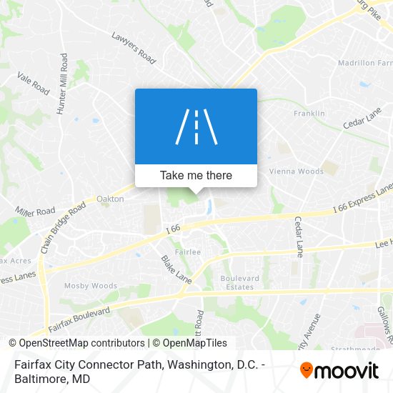 Fairfax City Connector Path map