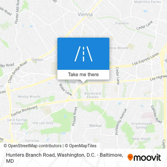 Hunters Branch Road map