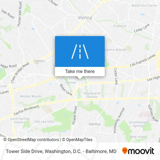 Tower Side Drive map