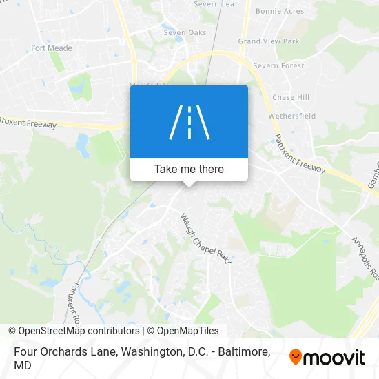 Four Orchards Lane map