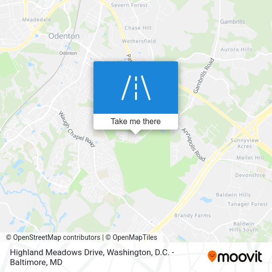 Mapa de Highland Meadows Drive